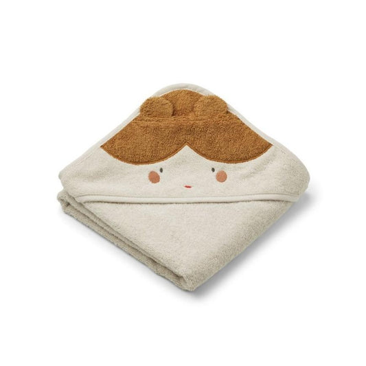 Liewood Organic Albert Hooded Baby Towel - Doll/Sandy