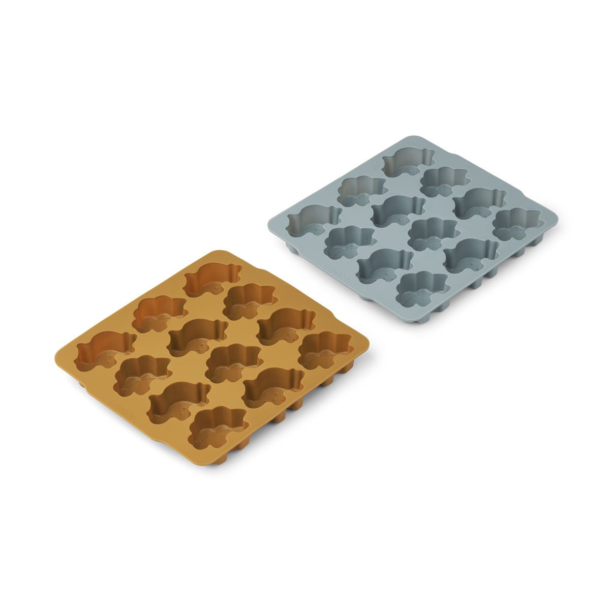 Liewood Sonny Ice Cube Tray - 2 Pack - Dino Golden Caramel/Blue Fog Mix