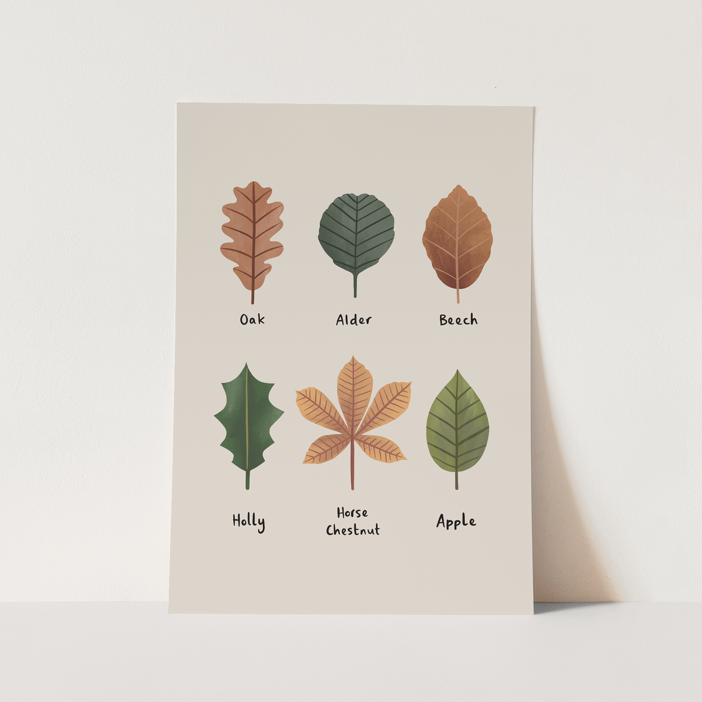 Leaves Art Print In Stone by Kid of the Village (6 Sizes Available)