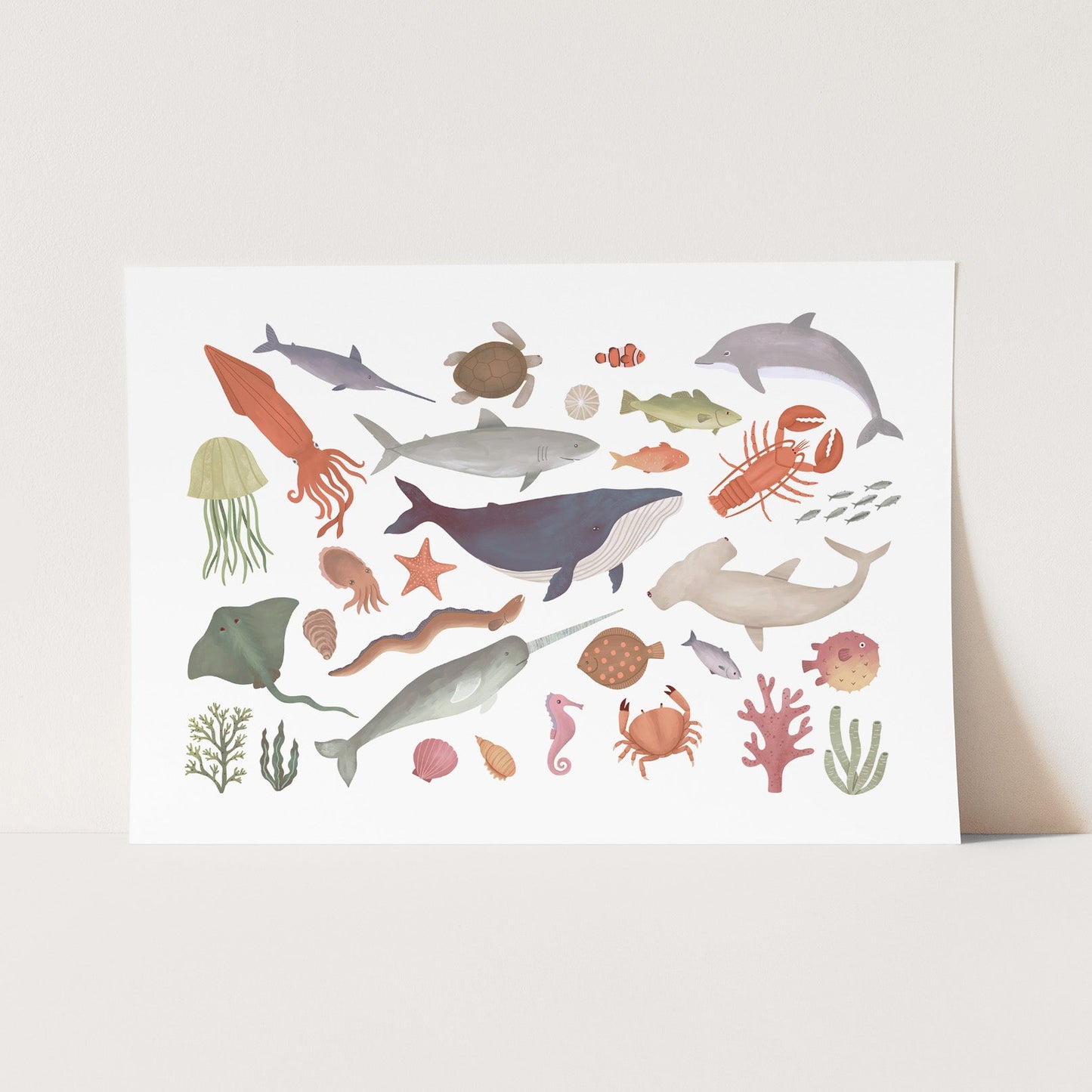 Ocean Life Art Print by Kid of the Village (6 Sizes Available)