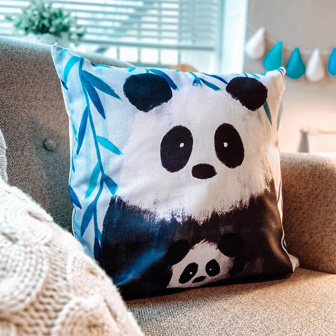 Tigercub Prints Jungle Panda Nursery Cushion Cover