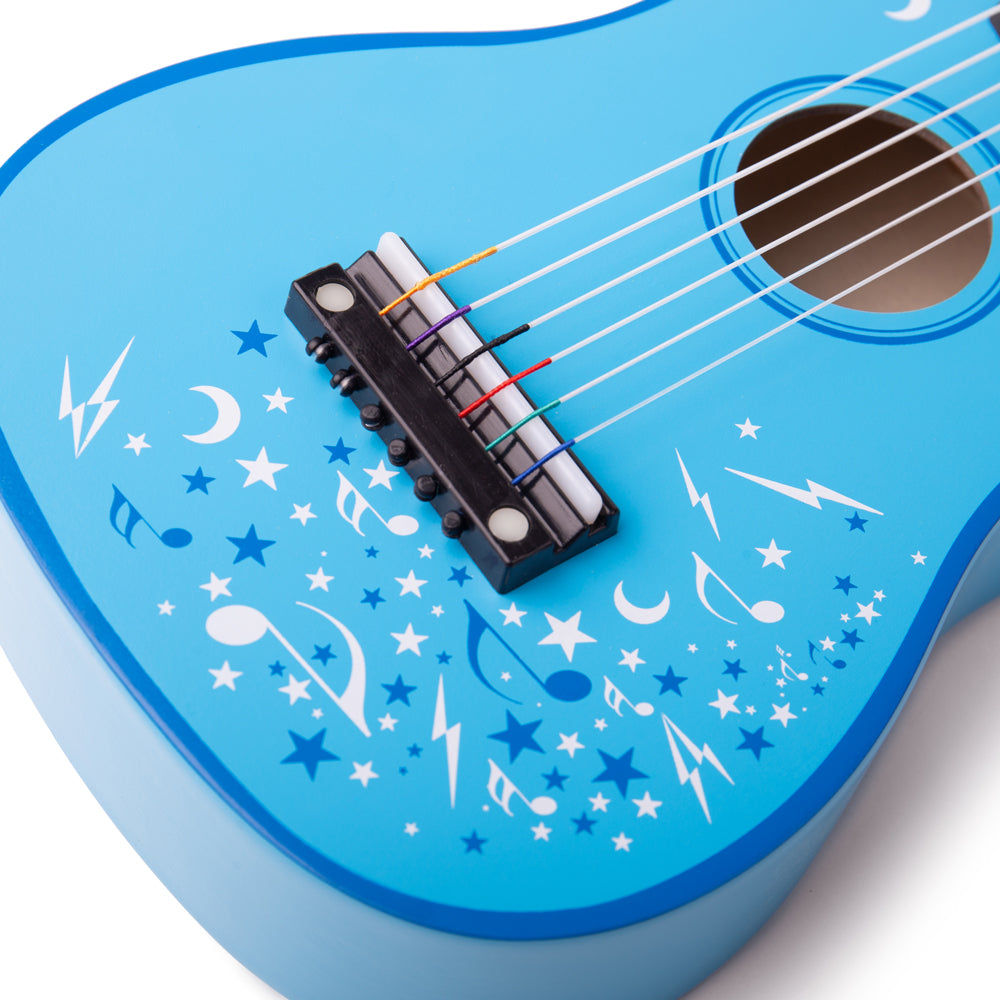 Tidlo Wooden Toy Guitar - Stars/Blue