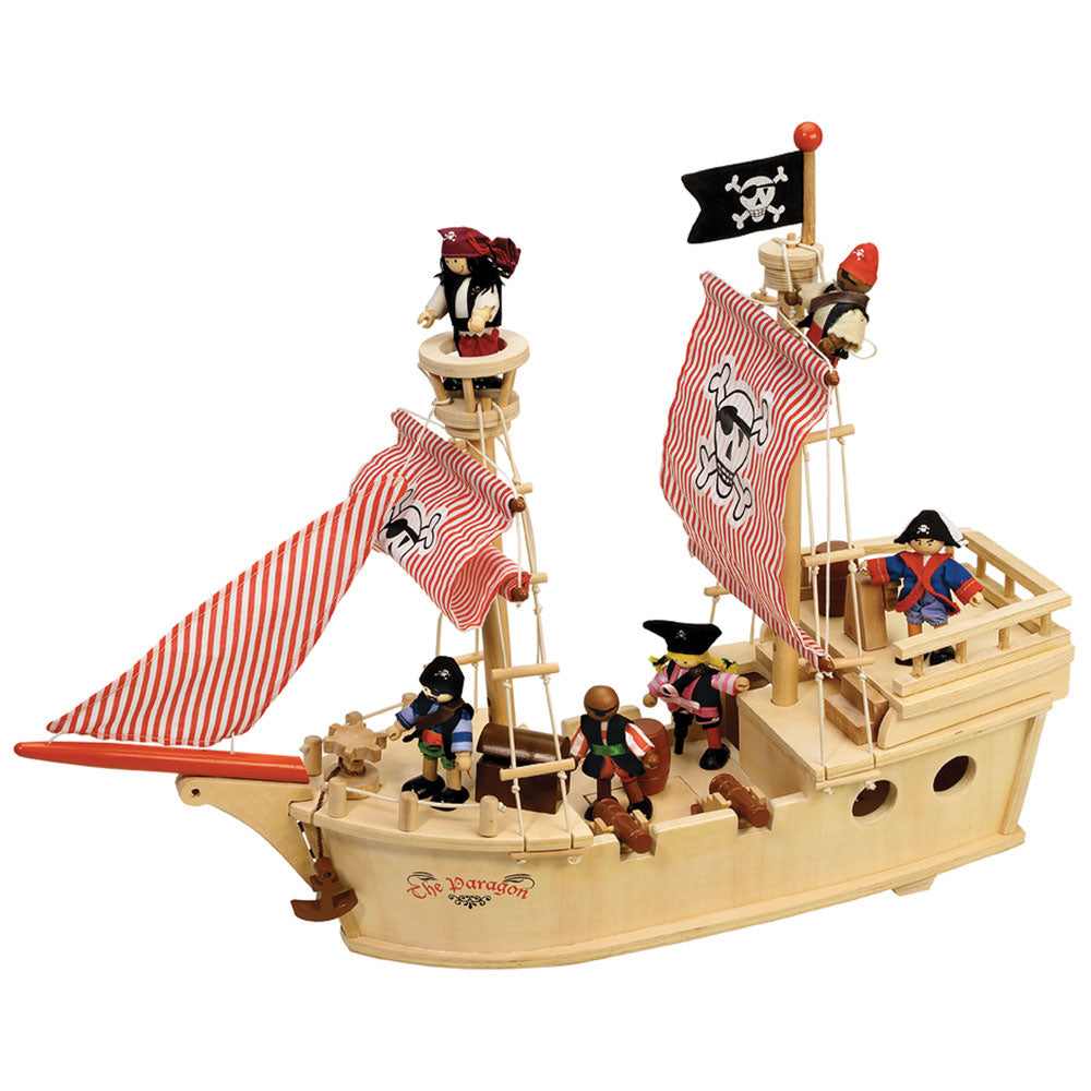 Tidlo The Paragon Wooden Pirate Ship Playset