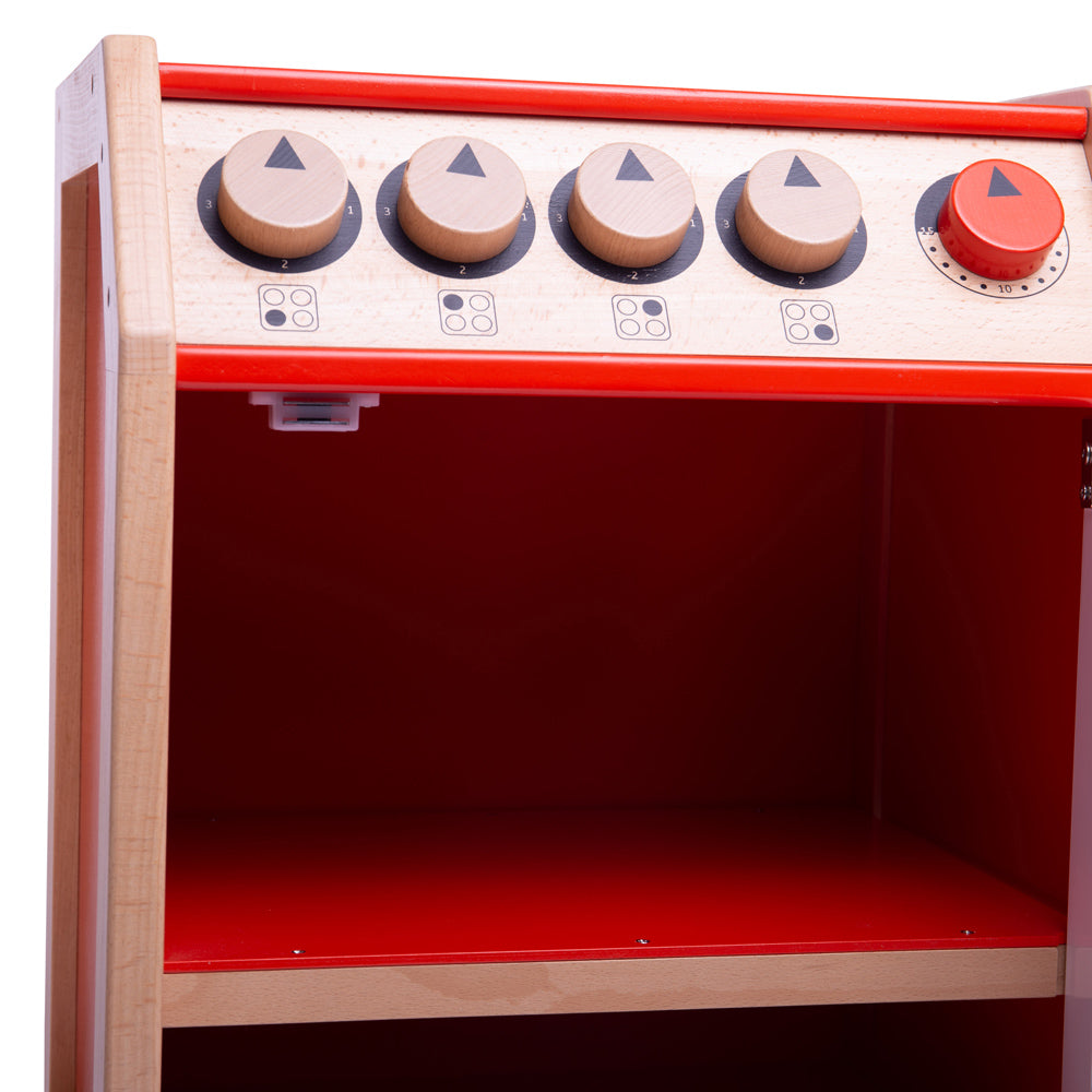 Tidlo Wooden Toy Cooker - Red