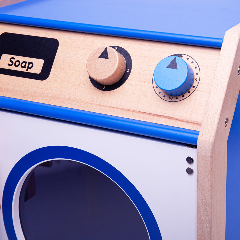 Tidlo Wooden Toy Washing Machine - Blue