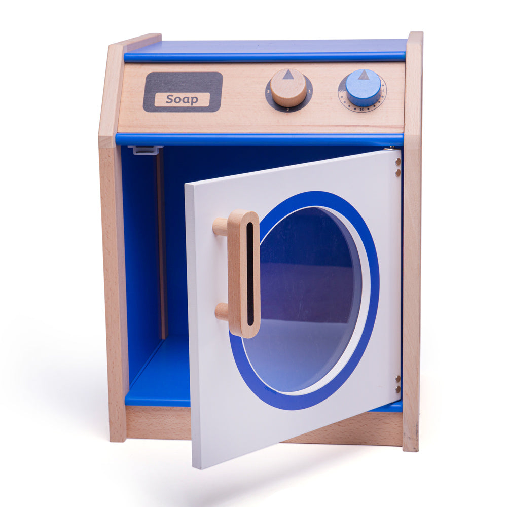 Tidlo Wooden Toy Washing Machine - Blue