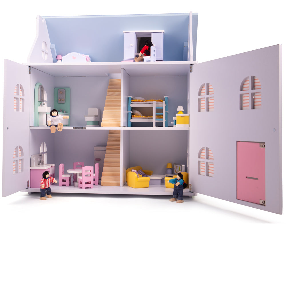 Tidlo Wooden Dolls House Children's Bedroom Furniture Set