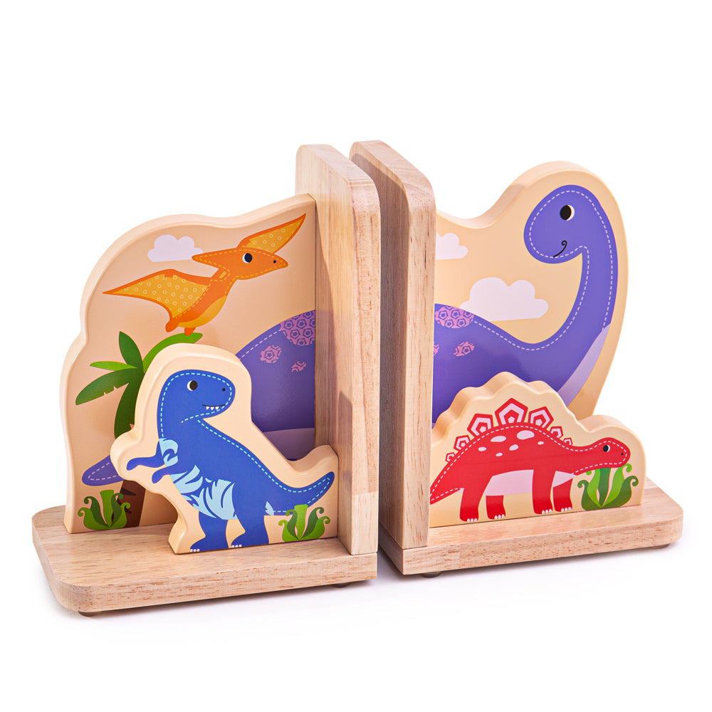 Tidlo Wooden Dinosaur Bookends