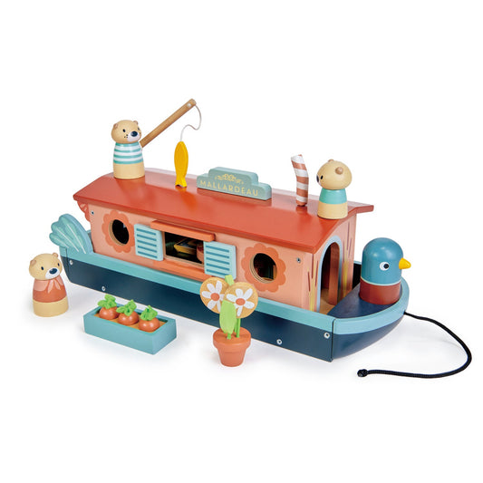 Tender Leaf Toys Wooden Little Otter Canal Boat