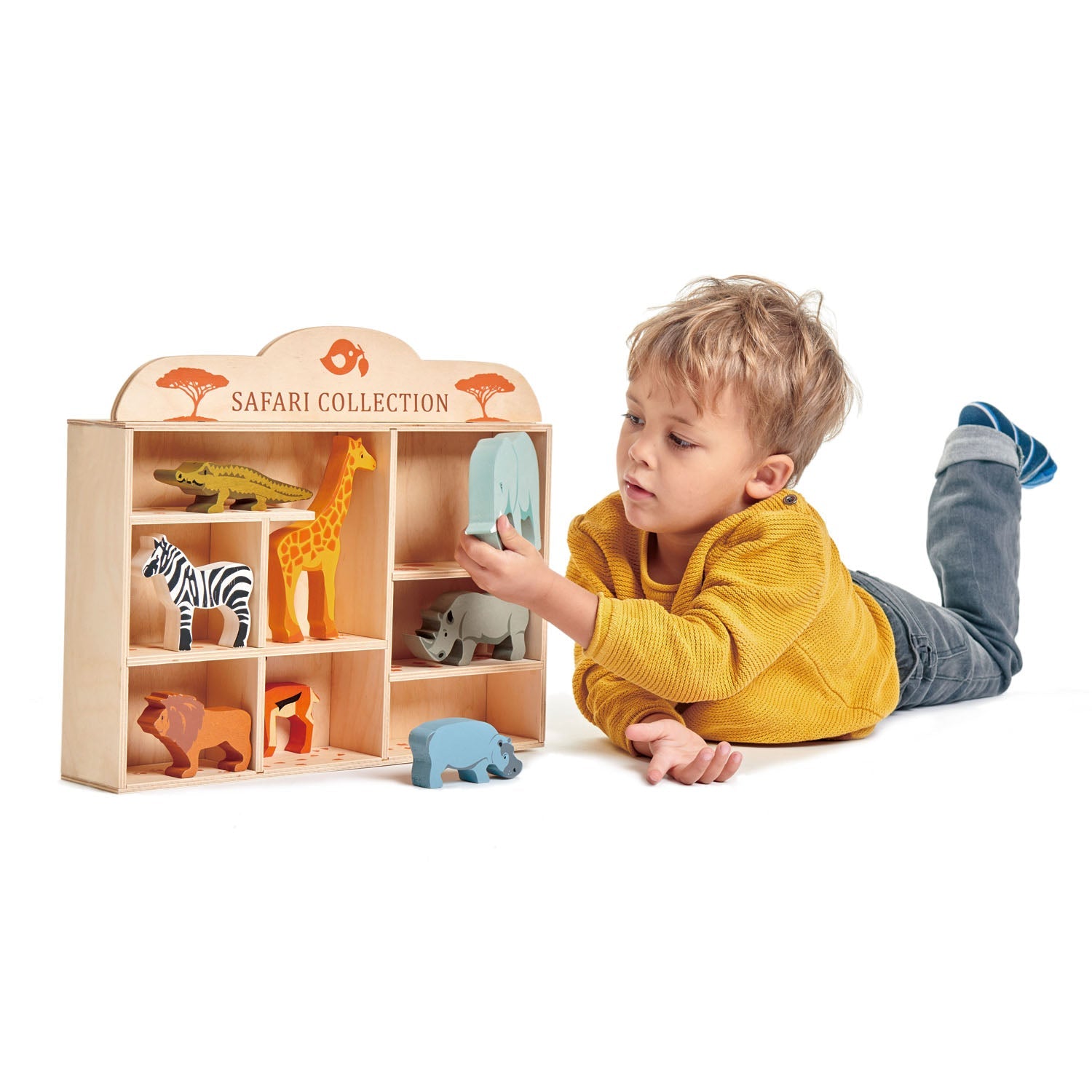 Tender Leaf Toys 8 Safari Animals & Shelf