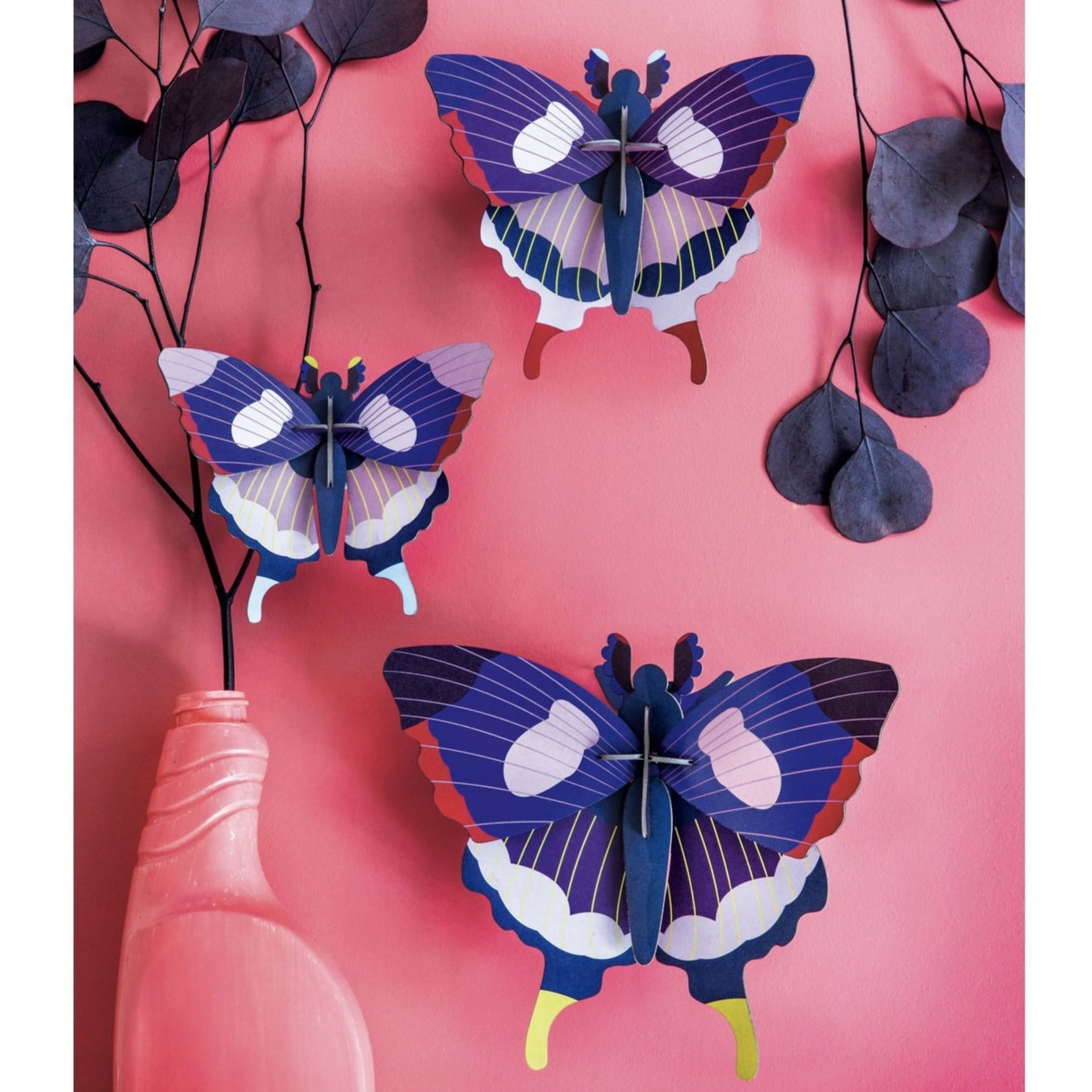 Studio Roof 3D Model Wall Decor - Set of 3 Swallowtail Butterflies