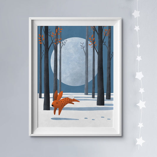 Tigercub Prints Moon Bunny Scandi Nursery Print (3 Sizes Available)