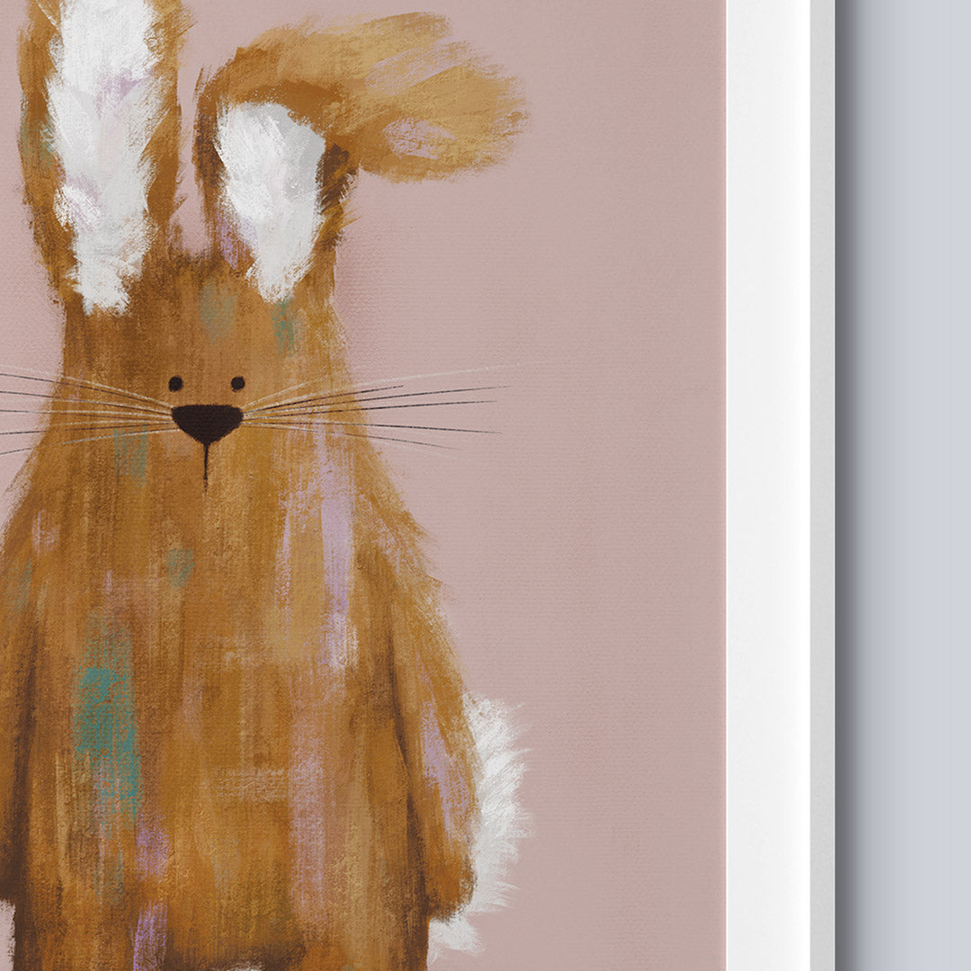 Tigercub Prints Pink Woodland Bunny Nursery Print (3 Sizes Available)