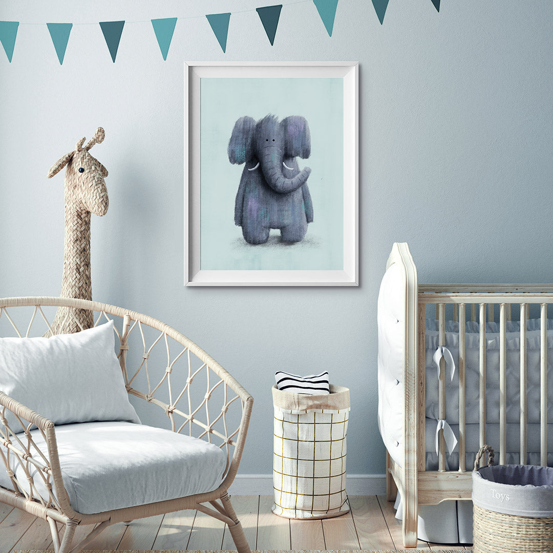 Tigercub Prints Safari Elephant Nursery Print (3 Sizes Available)