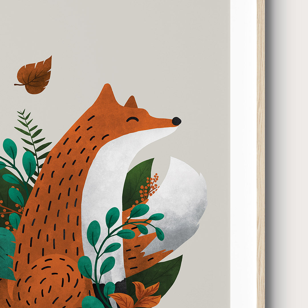 Tigercub Prints Scandi Fox Nursery Neutral Print
