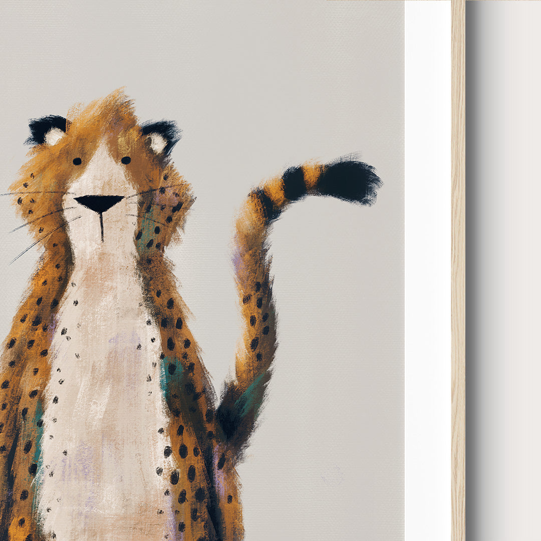 Tigercub Prints Neutral Safari Cheetah Childrens Nursery Print 