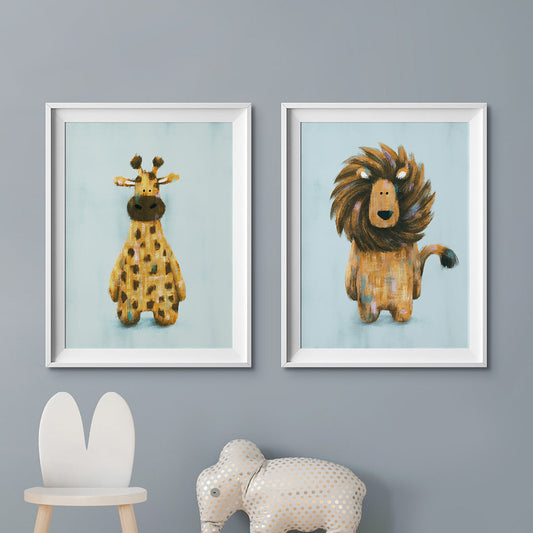 Tigercub Prints Safari Animals Set of 2 Nursery Prints