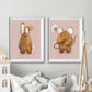 Tigercub Prints Pink Bunny & Mouse Woodland Nursery Prints Set of 2
