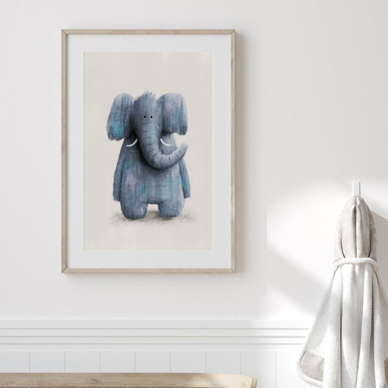 Tigercub Prints Neutral Elephant Safari Nursery Print