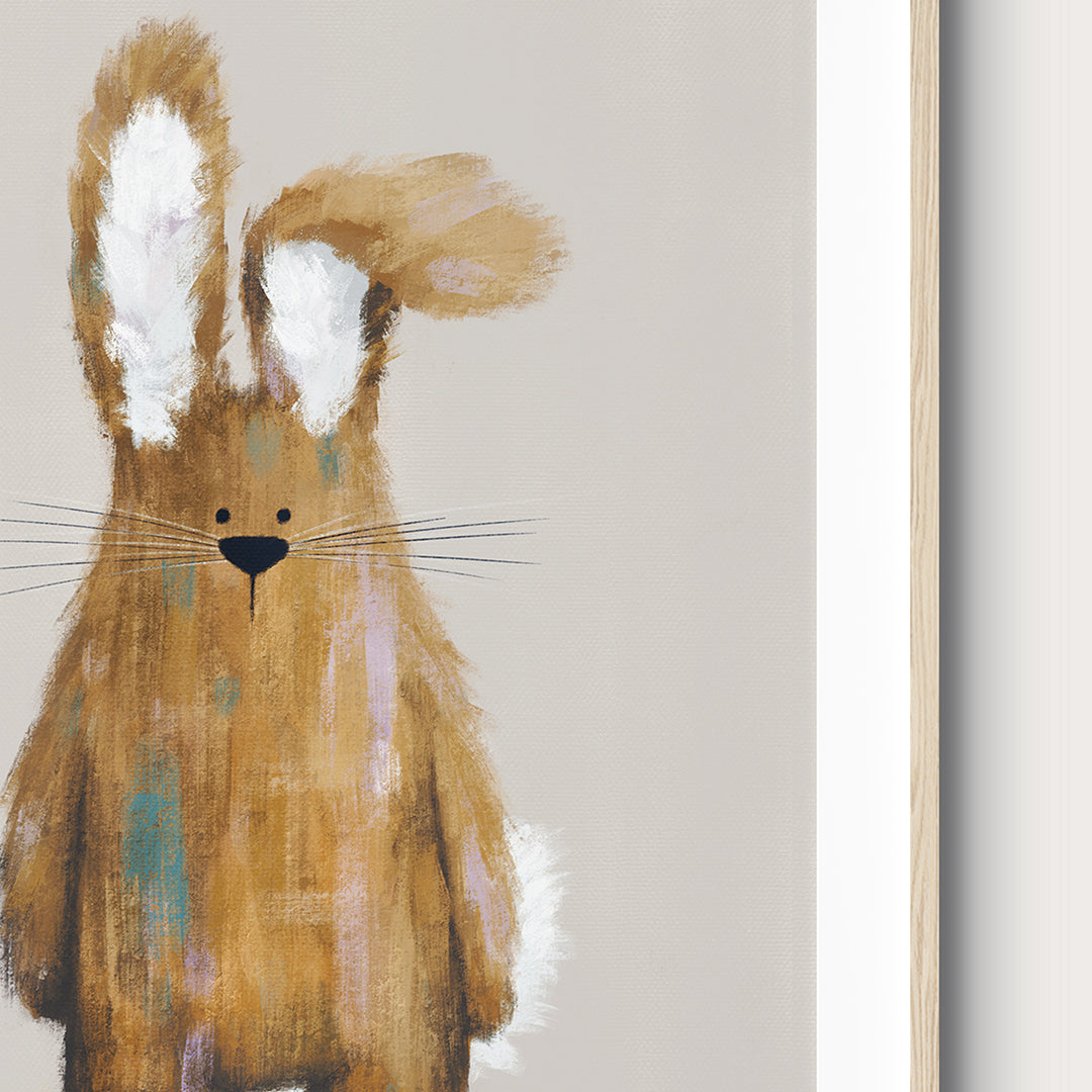Tigercub Prints Neutral Bunny Woodland Nursery Print (3 Sizes Available)