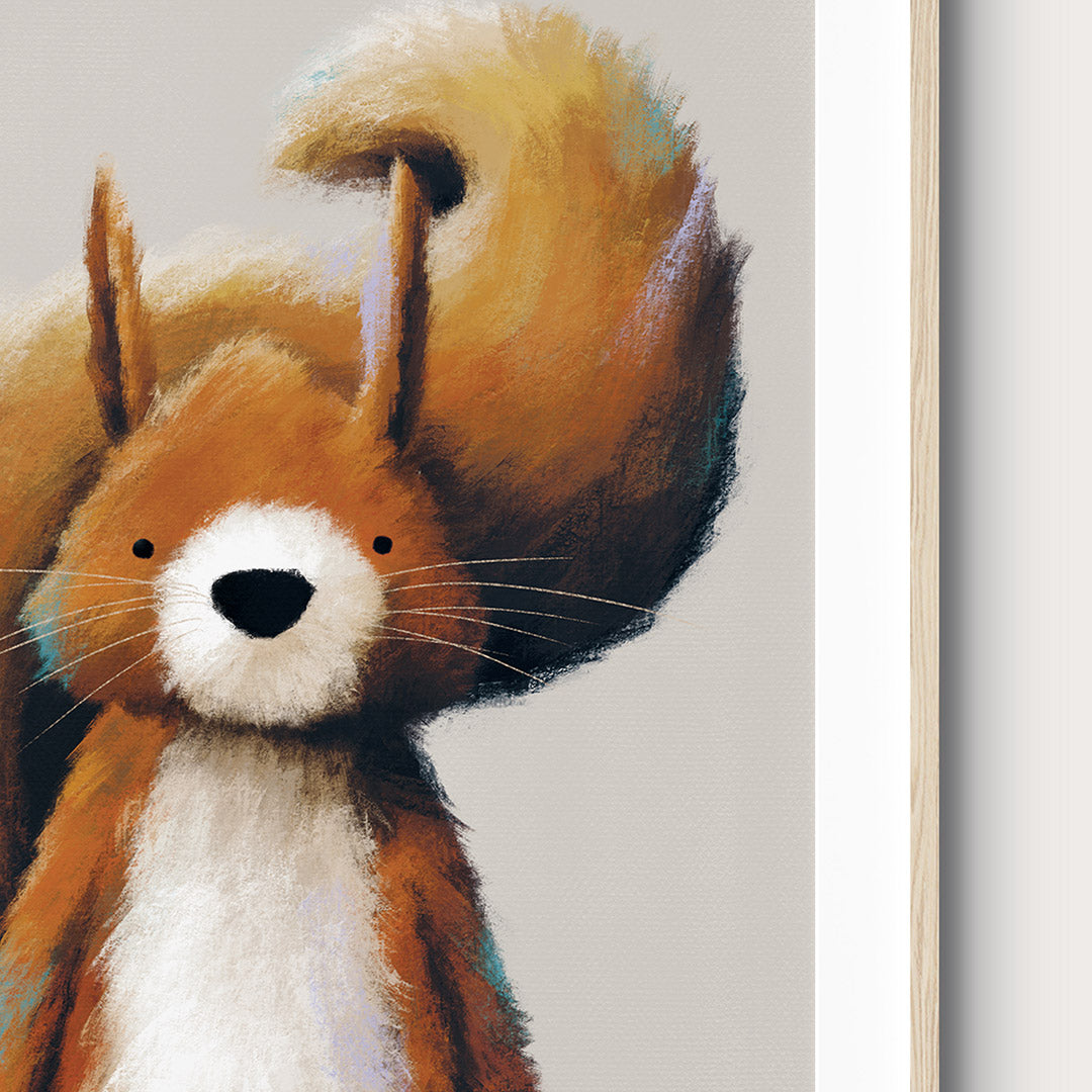 Tigercub Prints Woodland Squirrel Nursery Print (3 Sizes Available)