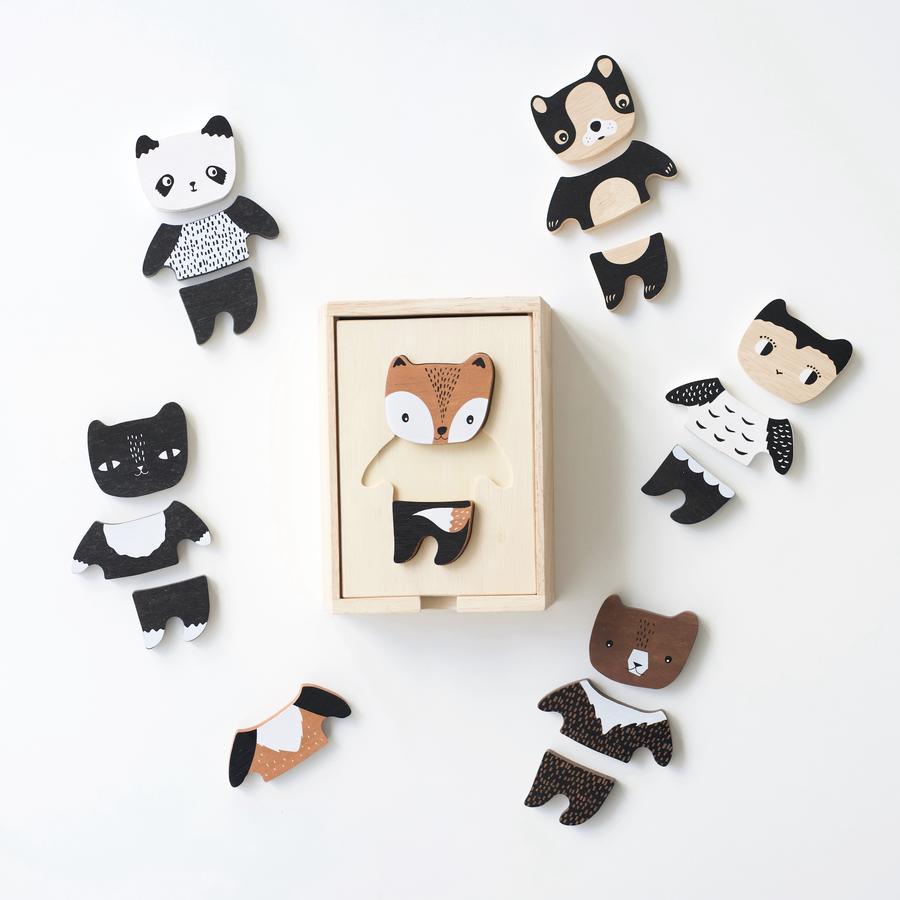 Wee Gallery Mix & Match Wooden Animal Tiles