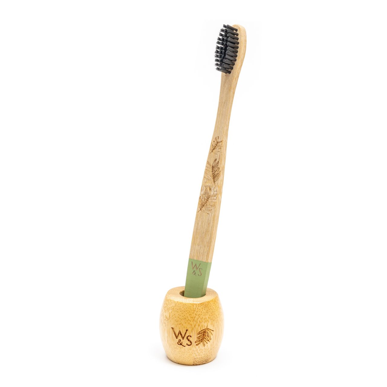 & Bamboo Toothbrush Stand