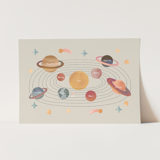 Solar System Art Print In Stone by Kid of the Village (6 Sizes Available)