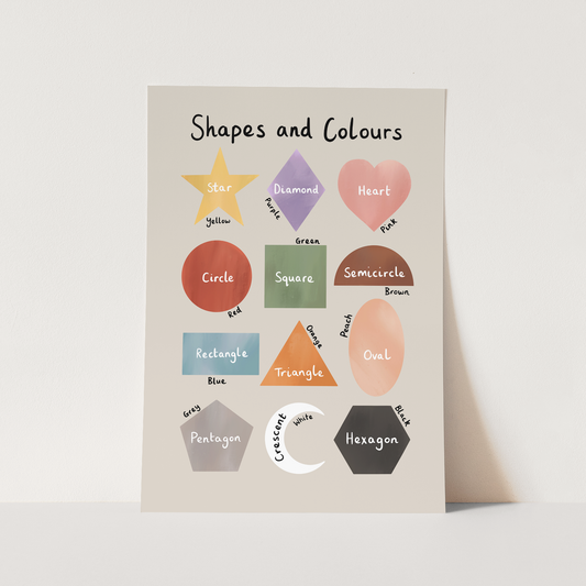 Shapes & Colours Art Print In Stone by Kid of the Village (6 Sizes Available)