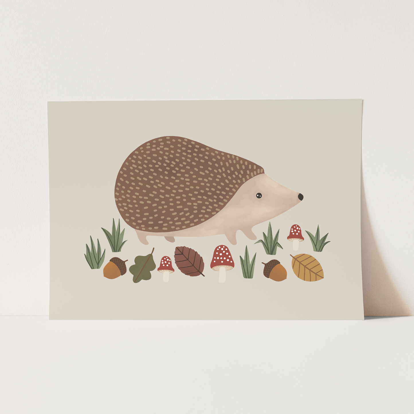Hedgehog Art Print In Stone by Kid of the Village (6 Sizes Available)