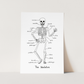 Skeleton Art Print In White by Kid of the Village (6 Sizes Available)