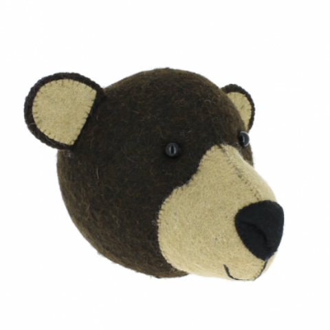 Fiona Walker Bear Felt Animal Wall Head - Mini | Soren's House