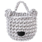 Zuri House Crochet Bear Basket - Light Grey
