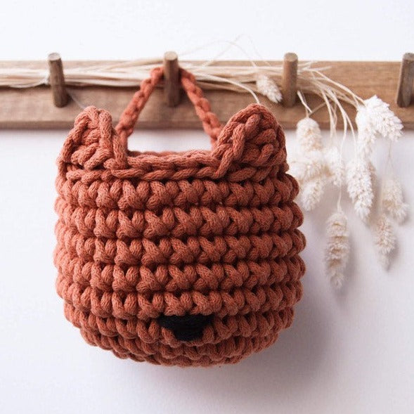 Zuri House Crochet Fox Basket - Cinnamon