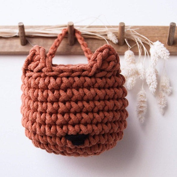Zuri House Crochet Fox Basket - Pumpkin