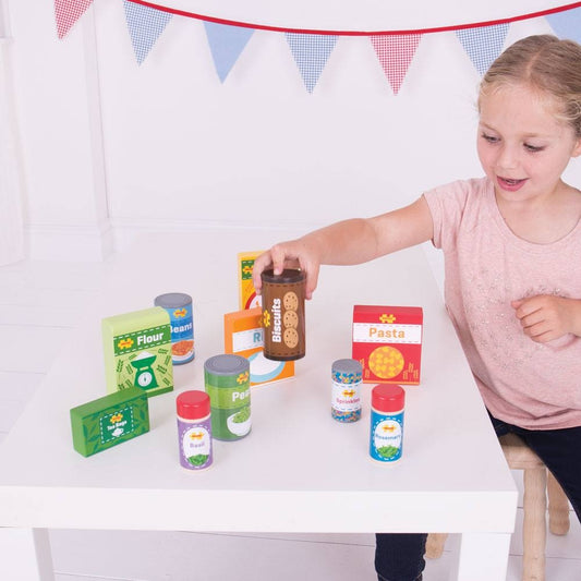 Bigjigs Wooden Toy Cupboard Groceries