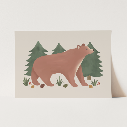 Bear Art Print In Stone by Kid of the Village (6 Sizes Available)