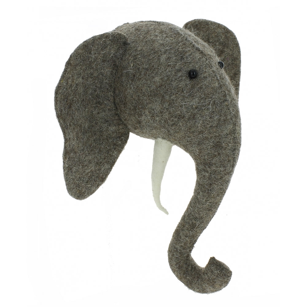 Fiona Walker Elephant Felt Animal Wall Head - Mini