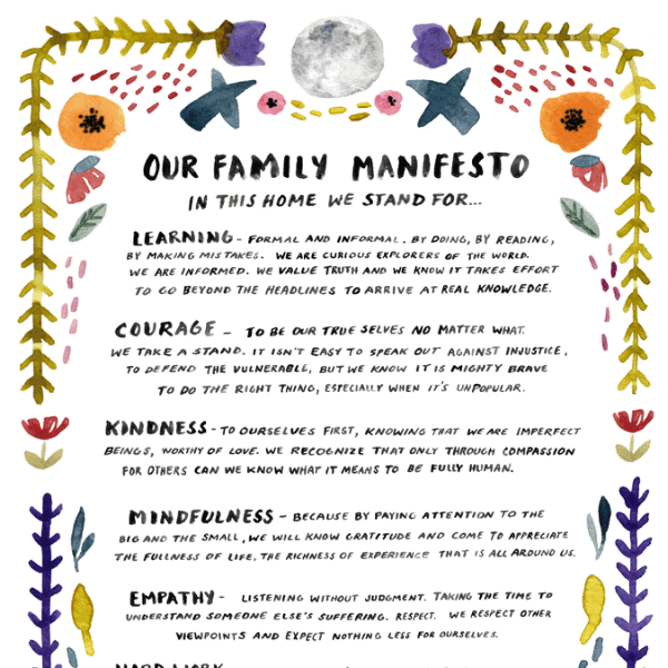 Family Manifesto Print by Little Truths Studio | Soren's House