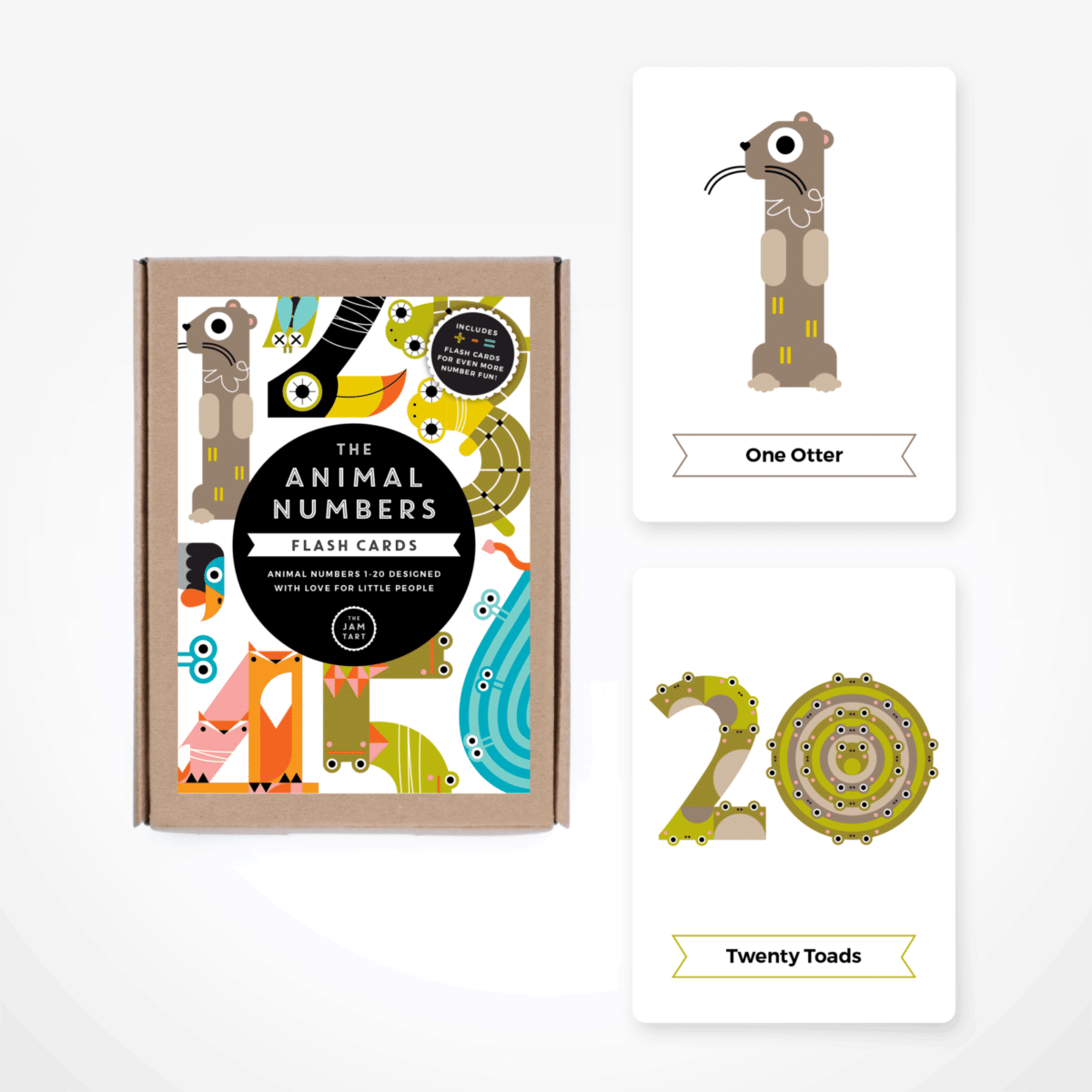 Animal Numbers Flash Cards