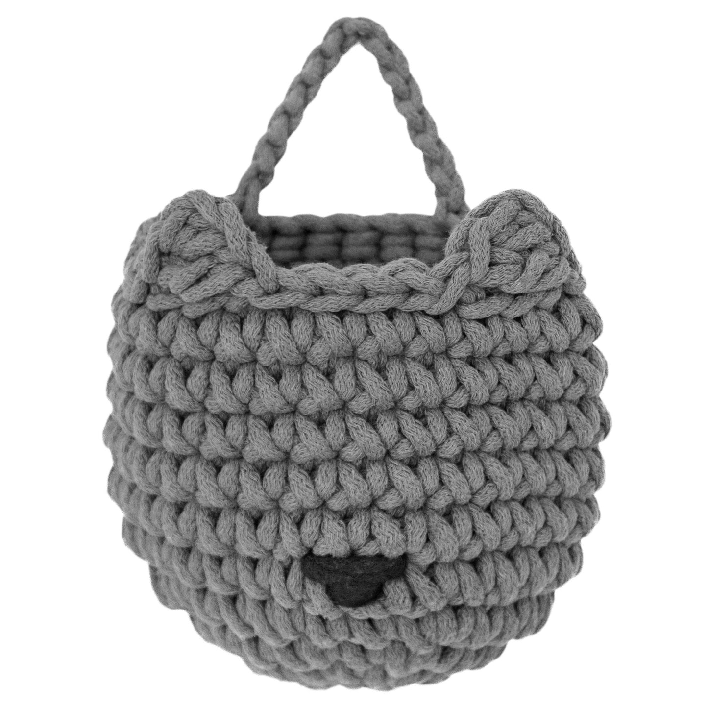 Zuri House Crochet Fox Basket - Grey