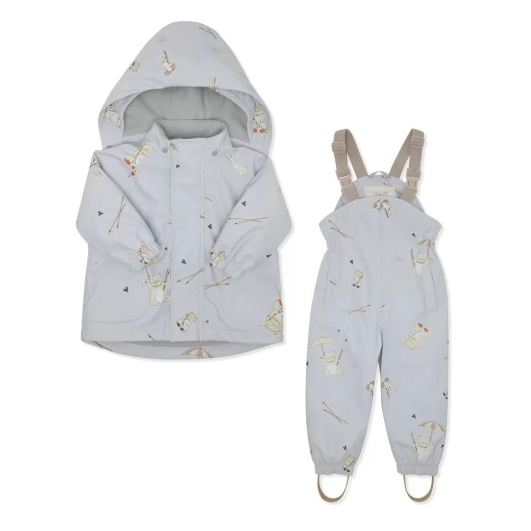 Konges Slojd Rainy Palme Rainwear Set - Miso Raindrops