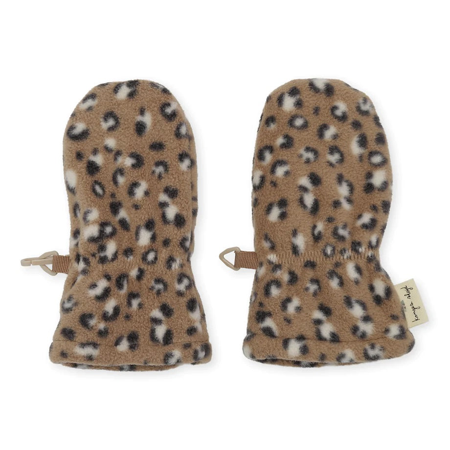 Konges Slojd Hezla Fleece Baby Mittens - Leo Brown