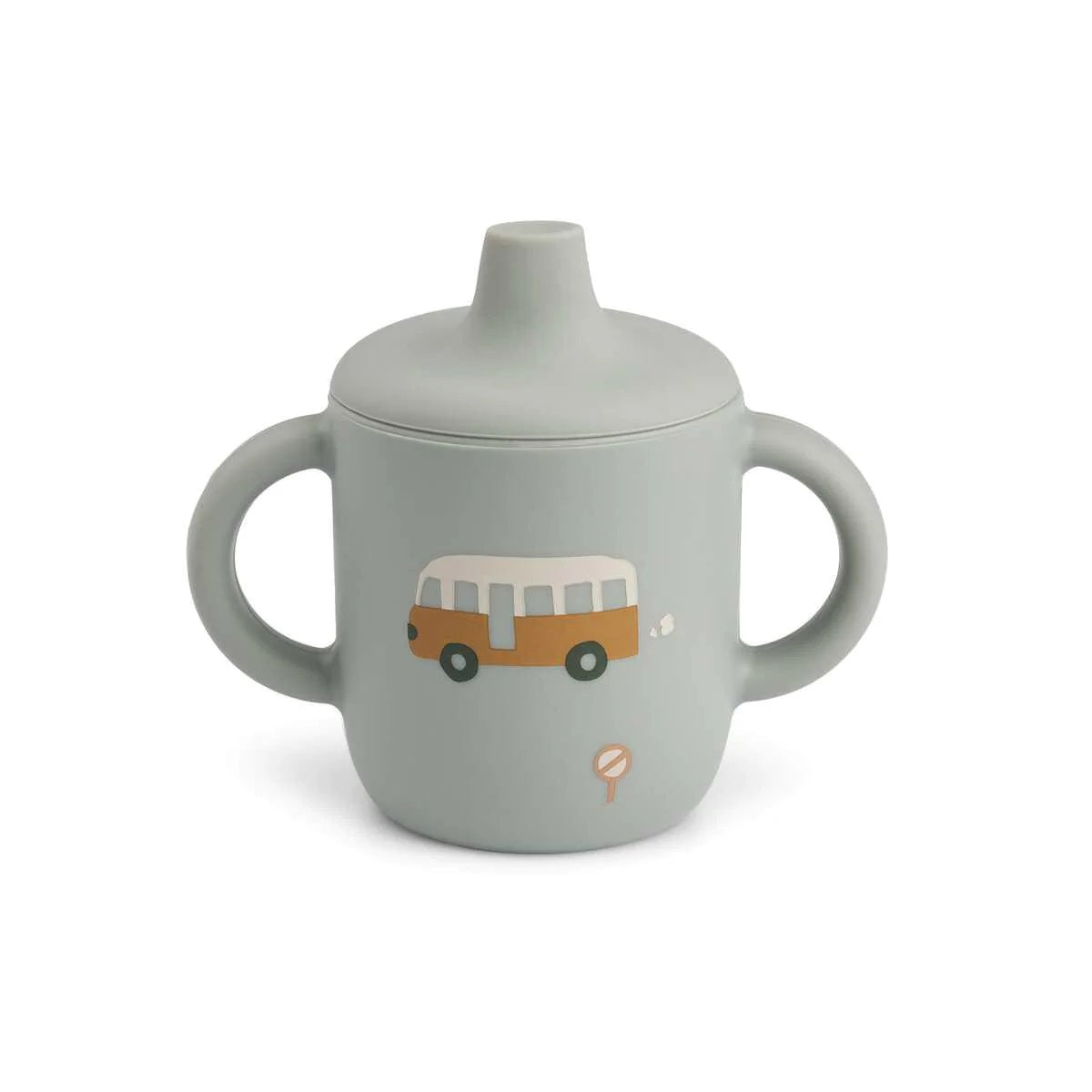 Liewood Neil Silicone Sippy Cup - Vehicles/Dove Blue Mix