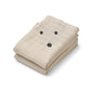 Liewood Hannah Organic Muslin Cloths - 2 Pk - Dog/Sandy Mix