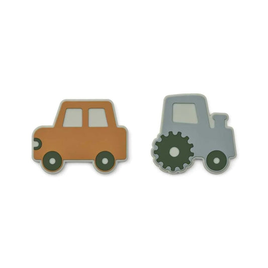 Liewood Gia Teether - 2 Pack - Vehicles/Blue Fog Multi Mix