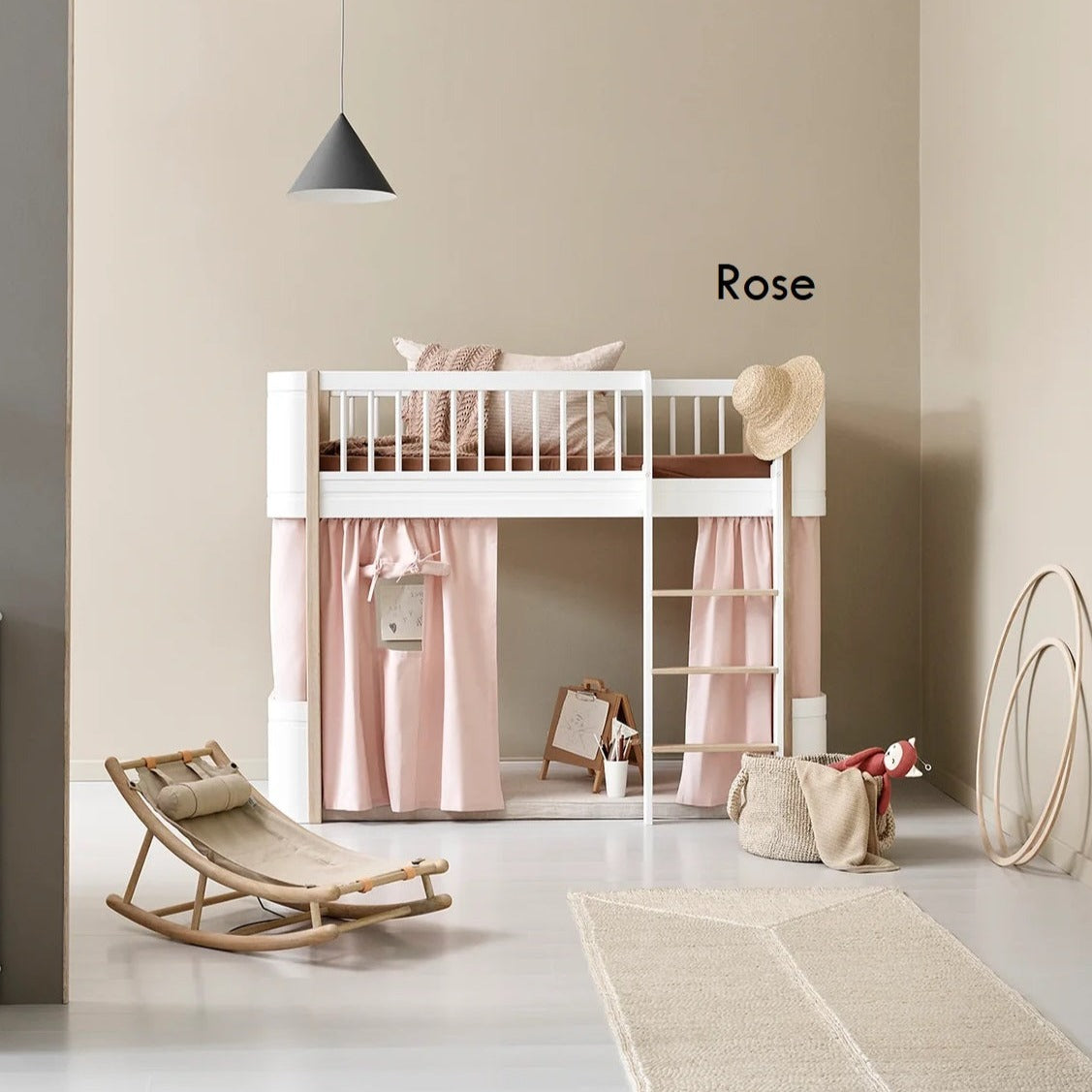 Oliver Furniture Wood Mini+ Low Loft Bed - White