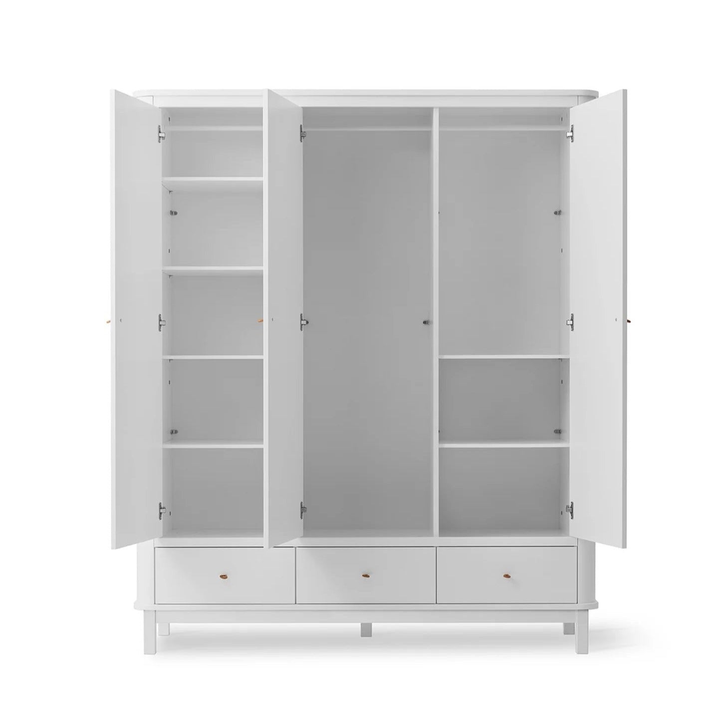 Oliver Furniture Wood Wardrobe - 3 Doors - White
