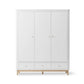 Oliver Furniture Wood Wardrobe - 3 Doors - White/Oak