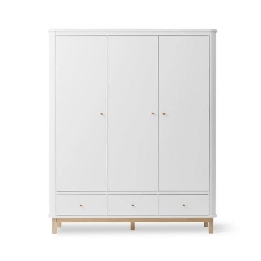 Oliver Furniture Wood Wardrobe - 3 Doors - White/Oak